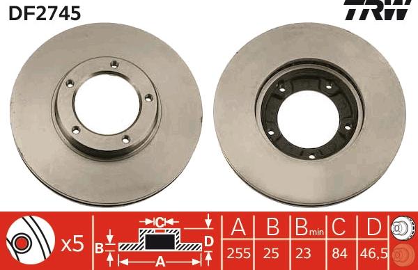 TRW DF2745 - Discofreno www.autoricambit.com