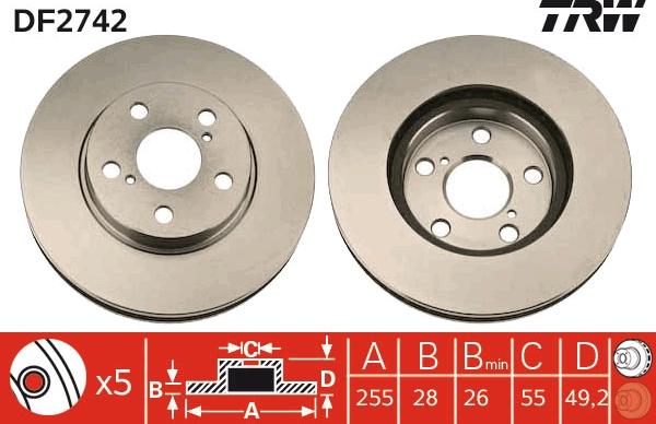 TRW DF2742 - Discofreno www.autoricambit.com