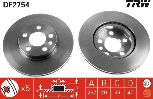 TRW DF2754 - Discofreno www.autoricambit.com