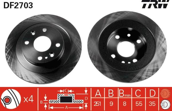 TRW DF2703 - Discofreno www.autoricambit.com