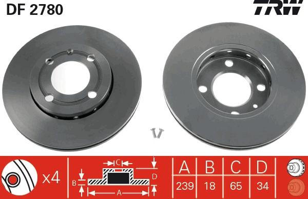 TRW DF2780 - Discofreno www.autoricambit.com