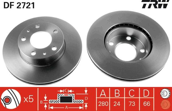 TRW DF2721 - Discofreno www.autoricambit.com