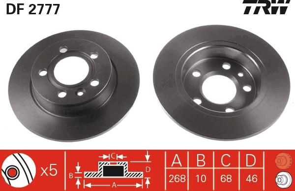 TRW DF2777 - Discofreno www.autoricambit.com