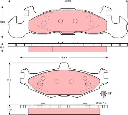 TRW GDB4003 - Kit pastiglie freno, Freno a disco www.autoricambit.com