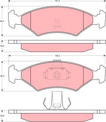 TRW GDB1222 - Kit pastiglie freno, Freno a disco www.autoricambit.com