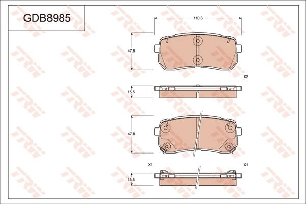 TRW GDB8985AT - Kit pastiglie freno, Freno a disco www.autoricambit.com