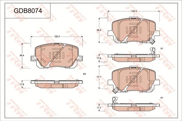 TRW GDB8074 - Kit pastiglie freno, Freno a disco www.autoricambit.com