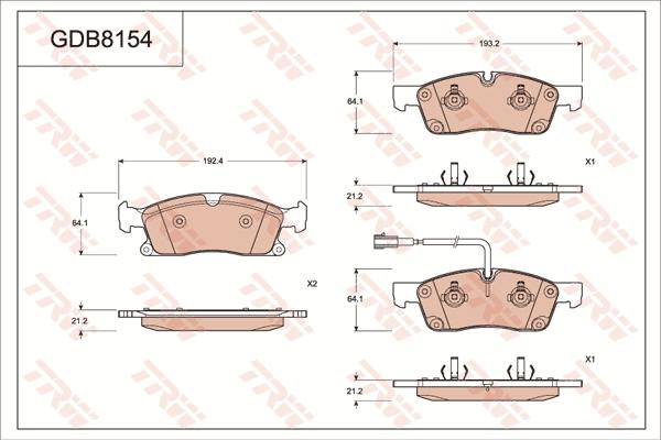 TRW GDB8154 - Kit pastiglie freno, Freno a disco www.autoricambit.com