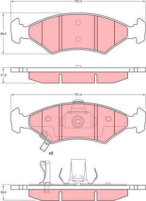 TRW GDB3224 - Kit pastiglie freno, Freno a disco www.autoricambit.com