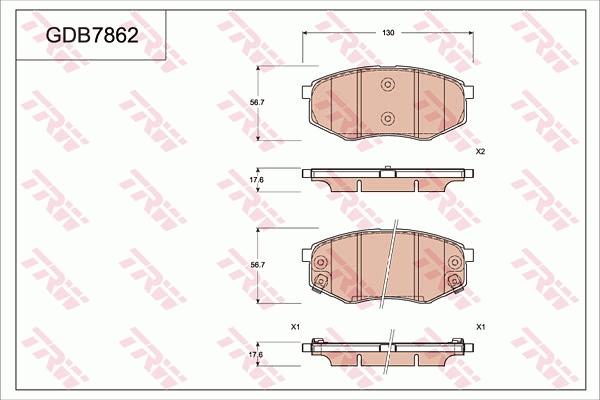 TRW GDB7862 - Kit pastiglie freno, Freno a disco www.autoricambit.com