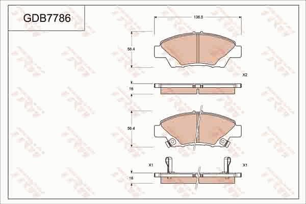 TRW GDB7786 - Kit pastiglie freno, Freno a disco www.autoricambit.com