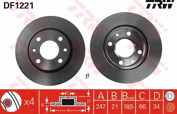 TRW GTD1045 - Kit freno, Freno a disco www.autoricambit.com