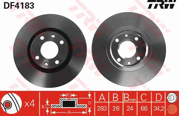 TRW GTD1124 - Kit freno, Freno a disco www.autoricambit.com