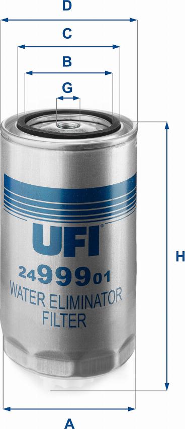 UFI 24.999.01 - Filtro carburante www.autoricambit.com