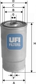 UFI 24.460.00 - Filtro carburante www.autoricambit.com