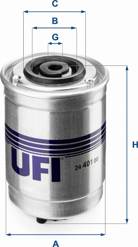 UFI 24.401.00 - Filtro carburante www.autoricambit.com