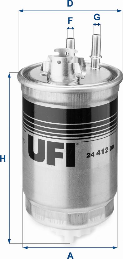 UFI 24.412.00 - Filtro carburante www.autoricambit.com