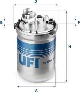 UFI 24.004.00 - Filtro carburante www.autoricambit.com