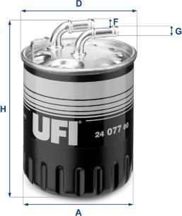 UFI 24.077.00 - Filtro carburante www.autoricambit.com