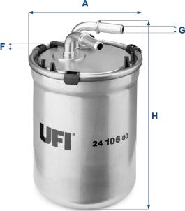 UFI 24.106.00 - Filtro carburante www.autoricambit.com
