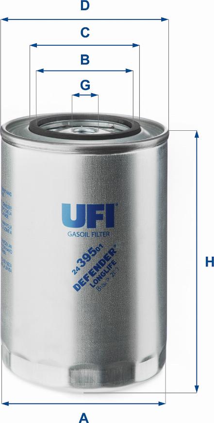 UFI 24.395.01 - Filtro carburante www.autoricambit.com