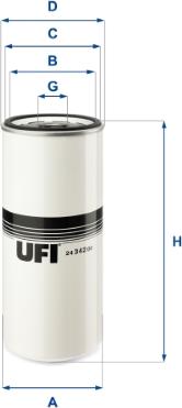 UFI 24.342.00 - Filtro carburante www.autoricambit.com