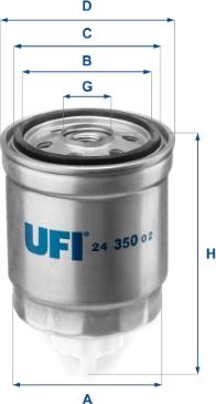 UFI 24.350.02 - Filtro carburante www.autoricambit.com