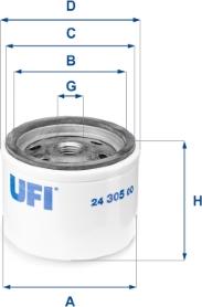 UFI 24.305.00 - Filtro carburante www.autoricambit.com