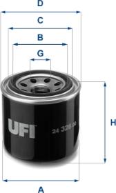 UFI 24.326.00 - Filtro carburante www.autoricambit.com