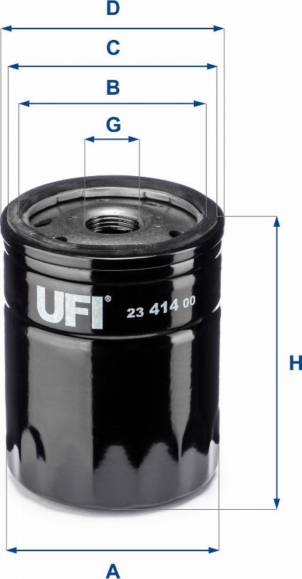 UFI 23.414.00 - Filtro olio www.autoricambit.com