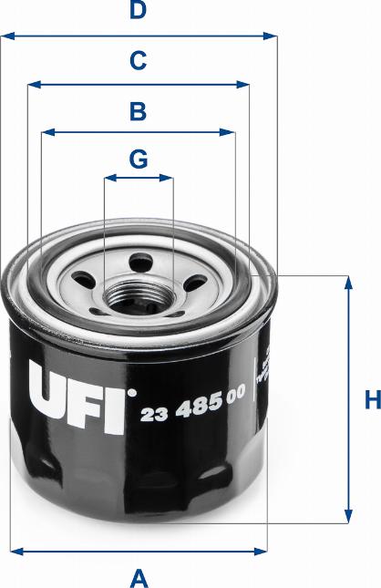 UFI 23.485.00 - Filtro olio www.autoricambit.com