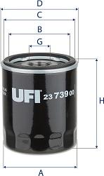 UFI 23.739.00 - Filtro olio www.autoricambit.com