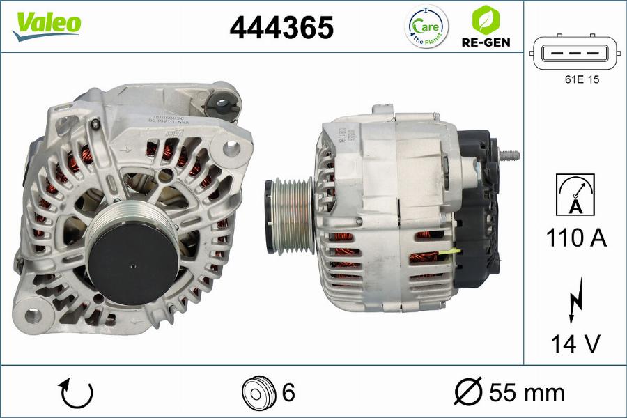 Valeo 444365 - Alternatore www.autoricambit.com