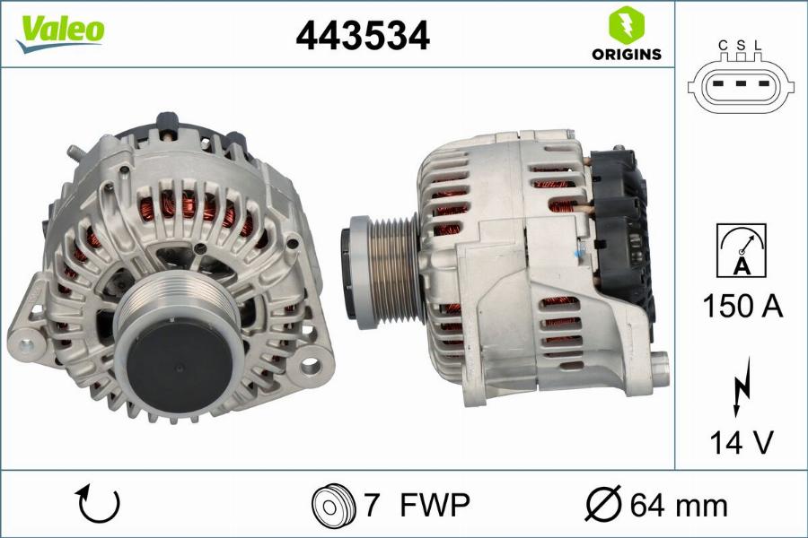 Valeo 443534 - Alternatore www.autoricambit.com