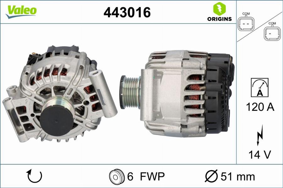 Valeo 443016 - Alternatore www.autoricambit.com