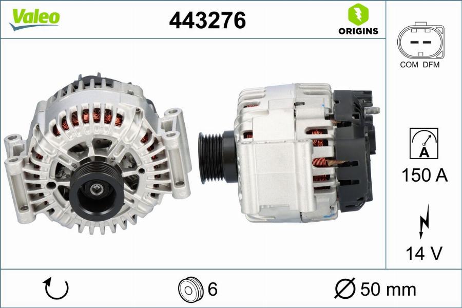 Valeo 443276 - Alternatore www.autoricambit.com