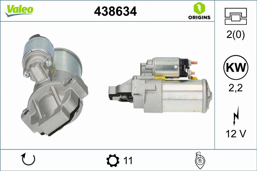 Valeo 438634 - Motorino d'avviamento www.autoricambit.com