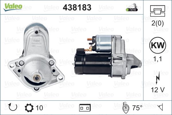 Valeo 438183 - Motorino d'avviamento www.autoricambit.com