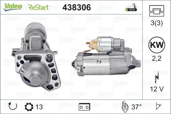 Valeo 438306 - Motorino d'avviamento www.autoricambit.com