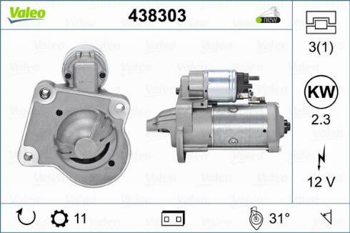 Valeo 438303 - Motorino d'avviamento www.autoricambit.com