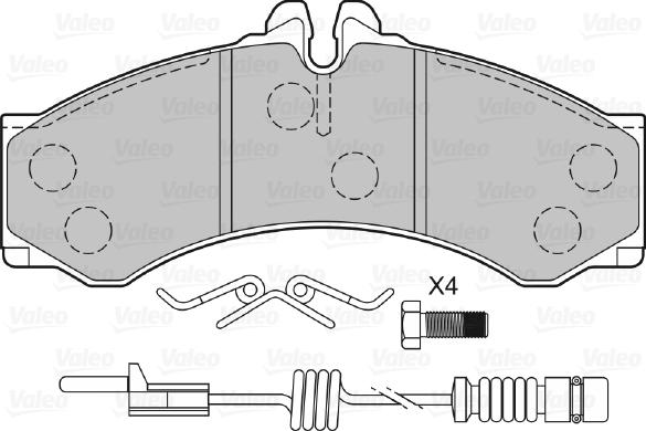 Valeo 598966 - Kit pastiglie freno, Freno a disco www.autoricambit.com