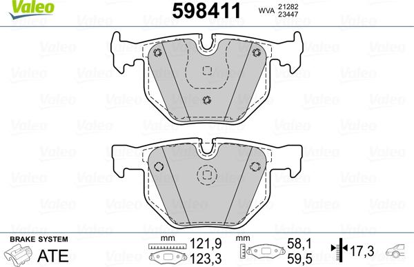 Valeo 598411 - Kit pastiglie freno, Freno a disco www.autoricambit.com