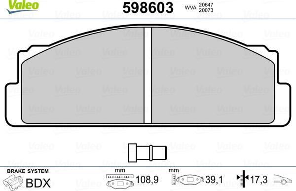 Valeo 598603 - Kit pastiglie freno, Freno a disco www.autoricambit.com