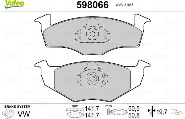 Valeo 598066 - Kit pastiglie freno, Freno a disco www.autoricambit.com