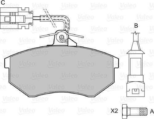 Valeo 598017 - Kit pastiglie freno, Freno a disco www.autoricambit.com