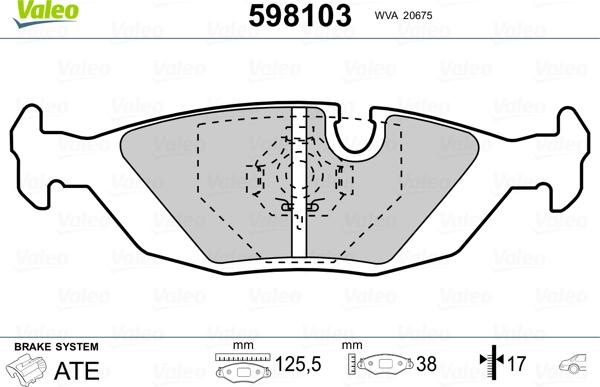 Valeo 598103 - Kit pastiglie freno, Freno a disco www.autoricambit.com