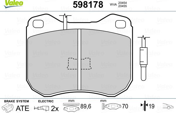 Valeo 598178 - Kit pastiglie freno, Freno a disco www.autoricambit.com