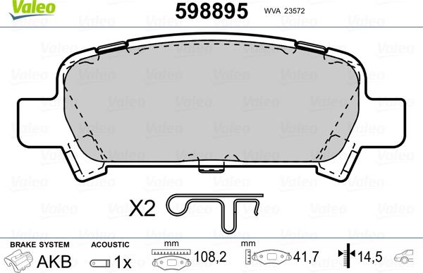 Valeo 598895 - Kit pastiglie freno, Freno a disco www.autoricambit.com