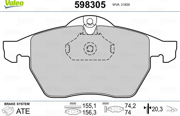 Valeo 598305 - Kit pastiglie freno, Freno a disco www.autoricambit.com