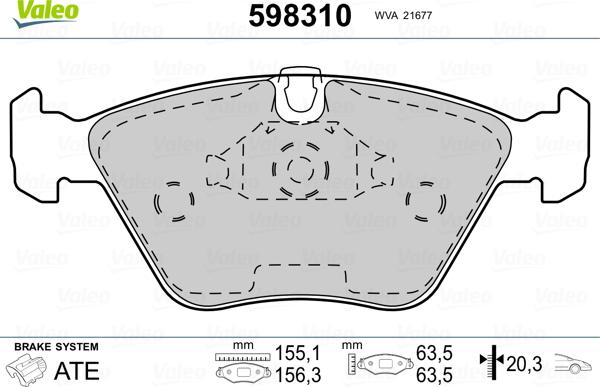 Valeo 598310 - Kit pastiglie freno, Freno a disco www.autoricambit.com